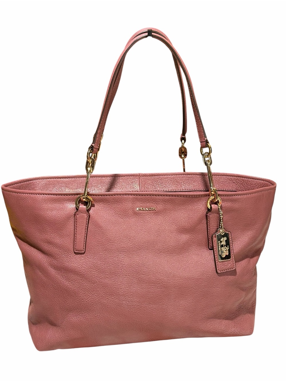 Coach Madison East West Tote Pebble Leather Loganberry